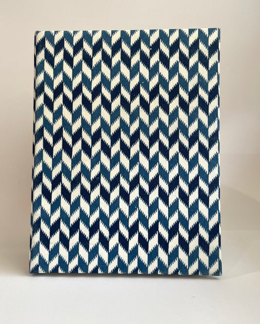 Chevro Indigo - Fabric Cover, Ruled Notebook