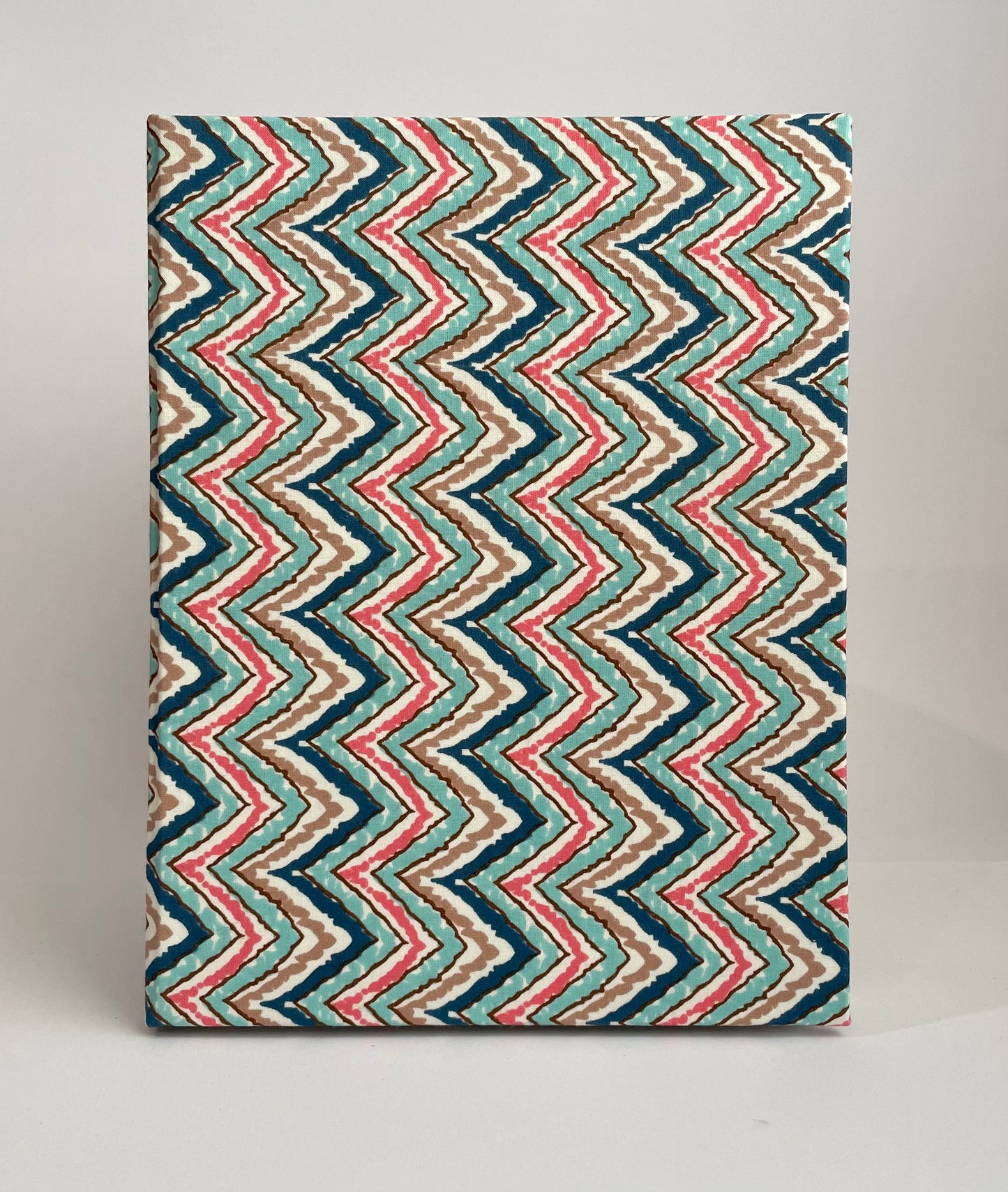 Wavy Lehria Blue - Fabric Cover, Ruled Notebook