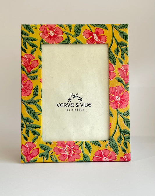 Beautiful Bahar - Fabric & Recycled Paper Board Photo Frame