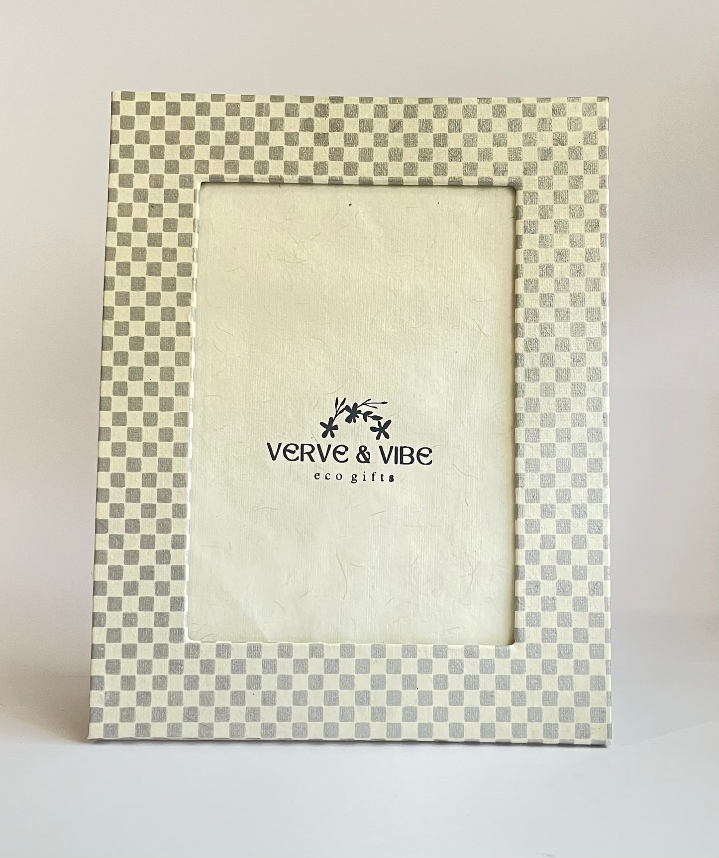 Checkered Chandi - Recycled Paper Board Photo Frame