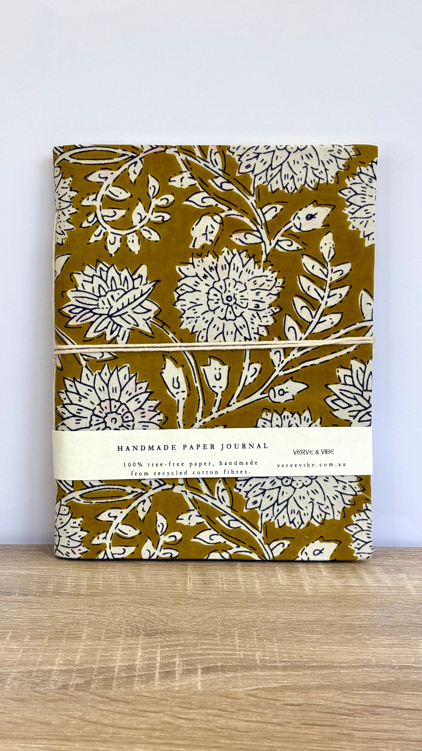 Sienna Terra - Fabric Cover, Handmade Blank Journal